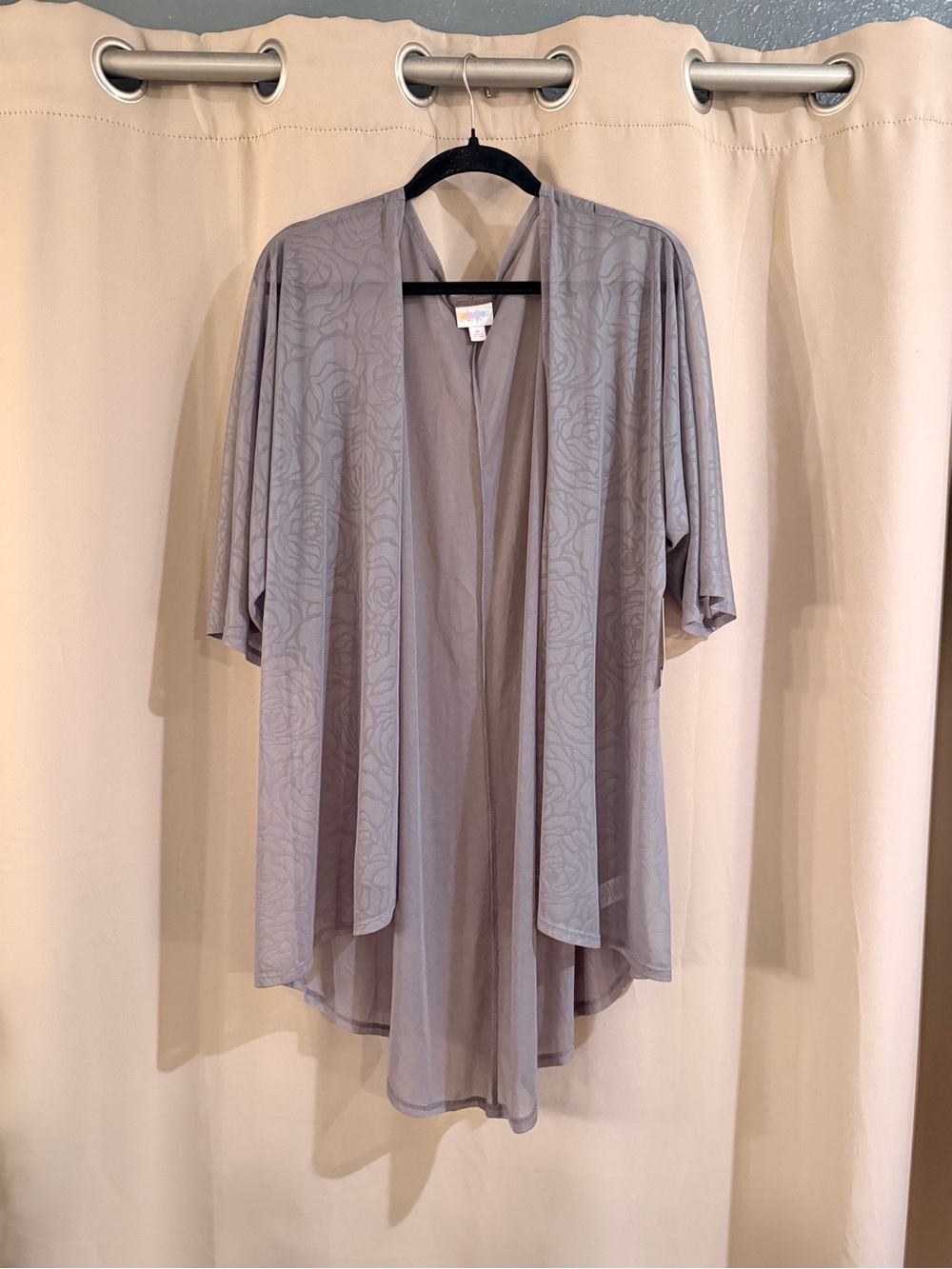 LuLaRoe Light Gray Open-Front Kimono